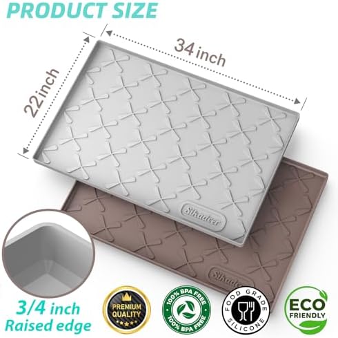 SIKADEER Waterproof Under Sink Mat 34"x22", Kitchen Cabinet Protector Liner - Image 3