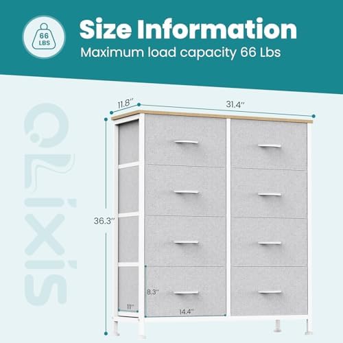 OLIXIS 8 Drawer Storage Dresser for Bedroom, Closet Organizers Units - Image 4