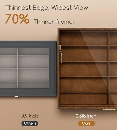 NEWLOOP 10/20/30 Wooden Pattern Sunglass Organizer Multiple Pairs of Eyeglass Ultra-thin Frame Storage Box for Women Men - Image 3