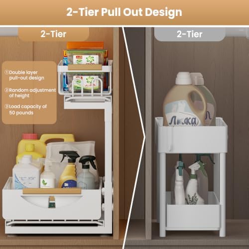 Under Sink Organizer and Storage for Bathroom and Kitchen - 2 Pack 2 Tier - Image 4