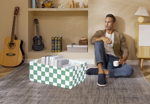 Storage Bin for Shelves Rectangle Closet Baskets Foldable Box with Handles, Gray Storage Bins, Storage Boxes for Home Office Car Dormroom - Image 5