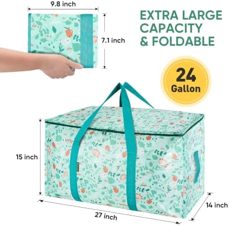 BALEINE 4-Pack Oversized Moving Bags with Reinforced Handles, Heavy-Duty Storage Tote for Clothes, Moving Supplies (Spring Stroll, 4-Pack) - Image 2
