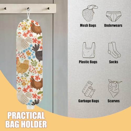 Chicken Plastic Bag Holder, Wall Mount Grocery Bag Holder - Image 3