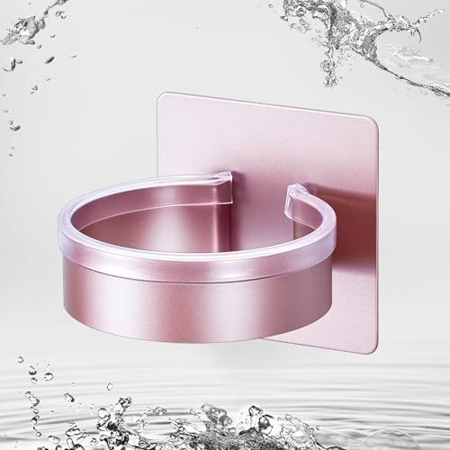Blow Dryer Holder Wall Mounted, hairdryer holder for bathroom, Blow Dryer Organizer, hair tool organizer wall mount, Adhesive Hair Dryer Storage for Bathroom Barber Shop (Rose Gold) - Image 2