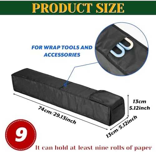 Clear PVC Christmas Wrapping Paper Organizer Storage, 30" Gift Wrap Organizer Zippered Storage, Fit for 18-25 Rolls (Nylon Black) - Image 3