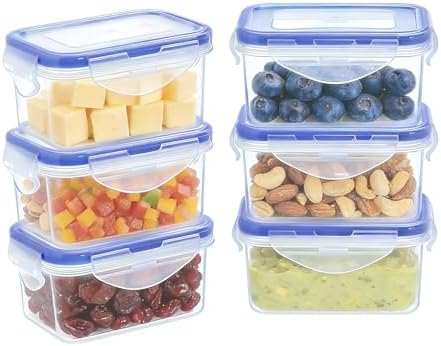 KIGI Small Plastic Food Storage Containers Set, 6 Pack (0.74 Cup) by KIGI