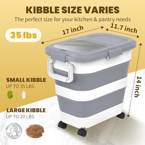 HOYTAMDA 25-35Lbs Rice Container,Collapsible Food Storage Container Wheels - Image 2