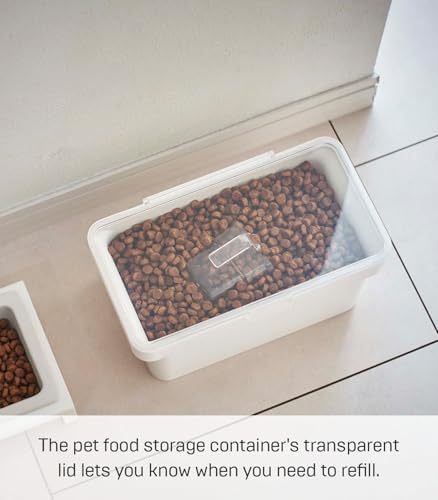 YAMAZAKI Home Tower Airtight Pet Food Storage Container - Cat And Dog Food Holder Bin With Transparent Lid And Handle - Small - Polypropylene - 0.8 Gallons, 3 Liters - Image 3