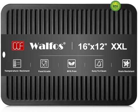 Walfos Large Silicone Trivet 16x12 Inch, Trivets for Hot Pots and Pans, Heat Resistant Pot Holders Hot Pads for Kitchen Quartz Countertops, Hot Dishes by Walfos