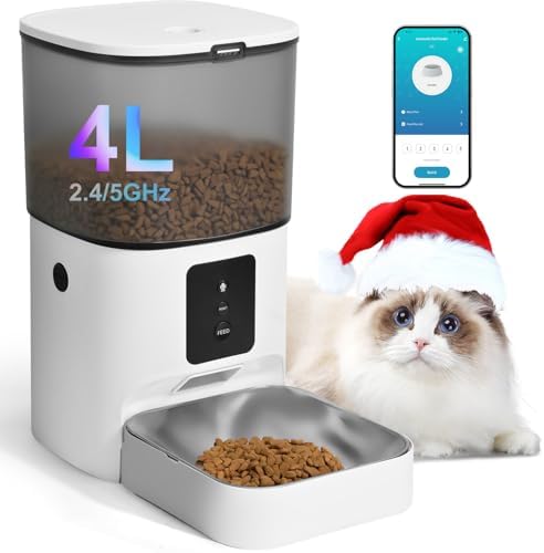 ANDOLL HOME Automatic Cat Feeder,4L Timed Cat＆Dog Dry Food Dispenser by ANDOLLHOME