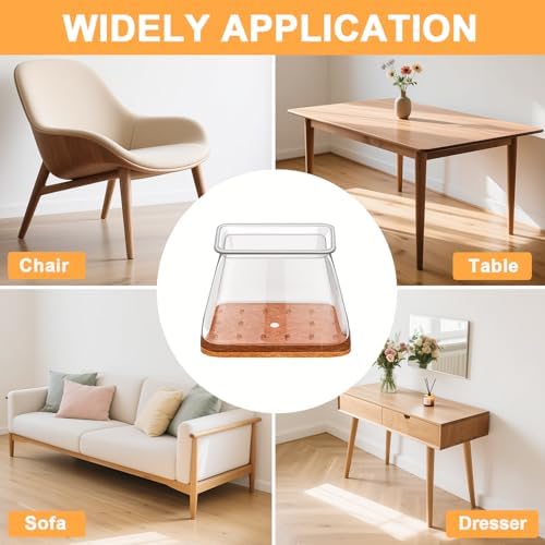 Chair Leg Floor Protectors Rectangle for Hardwood Floors 20 Pcs Medium - Image 5