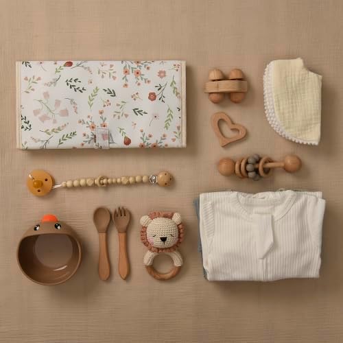 PeraBella Baby Diaper Caddy Organizer 3 Pcs Set, Floral Baby Basket Shower Gift, Nursery Organizer Basket for Newborn Boy Girl Essential Items, Changing Table Organizer Caddy for Baby Stuff, Car Caddy - Image 7