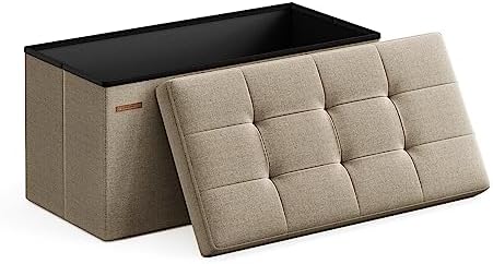 SONGMICS 30 Inches Folding Storage Ottoman Bench, Load 660 lb by SONGMICSbySONGMICSHOME