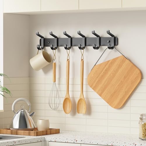 Coat Rack Wall Mount Heavy Duty, Wall Coat Hanger with Hooks, Black 2 Pack - Image 4