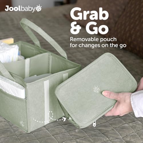 Jool Baby Tag-Along Diaper Caddy – Nursery Storage Organizer for Newborn Essentials – Lightweight & Portable, Large Capacity (Sage) - Image 5