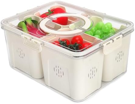Fruit Storage Containers for Fridge with Lid and Handle, Veggie Tray Bins by Shopwithgreen