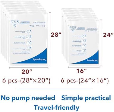 MEIQIHOME Vacuum Storage Bags, Space Saver Sealer Bags for Clothing, Pillows, Comforters, Blankets, Bedding, Travel, 12 Roll Bags, PA+PE Material - Image 7