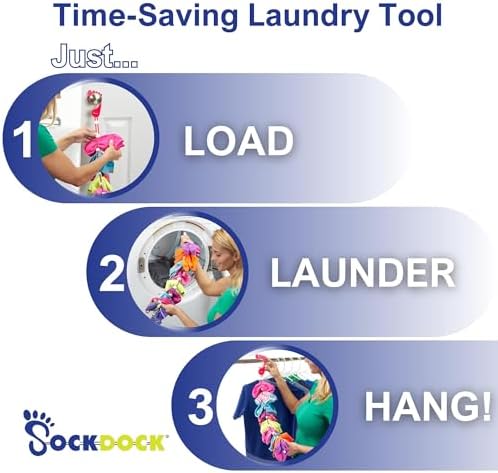 Sock Laundry Solution for Washing Drying & Storing Socks in Pairs, Clip & Hold Socks in Washer Dryer & Closet 2-Pack - Image 3