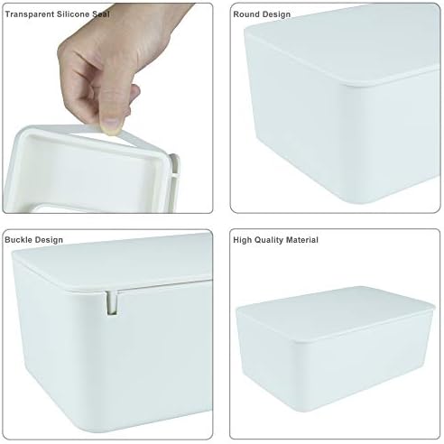 Diaper Wipes Dispenser, Tissue Storage Box Case (White) - Image 5