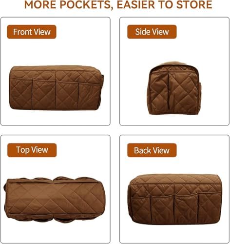 MEHIDFY Armchair Caddy Remote Control Holder for Couch Recliner Armrest Organizer Non Slip Couch Arm Covers for Sofa with 14 Pockets Storage for Magazine, Tablet, Phone, iPad (Brown 2pcs) - Image 5