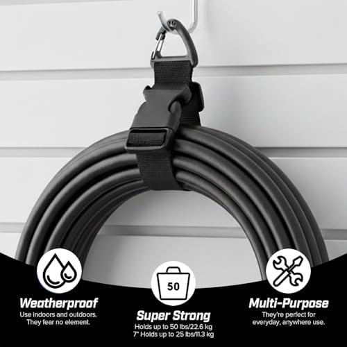 8-Pack Heavy Duty Extension Cord Organizer with Adjustable Arms - 17 Inch Wall Mounted Holder with Triangle Hooks for Garage Workshop Storage, Cord Reel Hanger for Tools and Cables - Image 2
