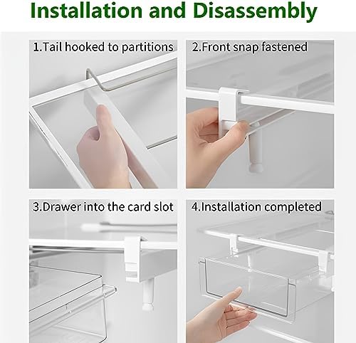 vacane Upgraded Refrigerator Drawers Organizer - Pull Out Fridge Bins with Handle, Extra-Long 19.5" Stretchable and Deep Storage - Image 6