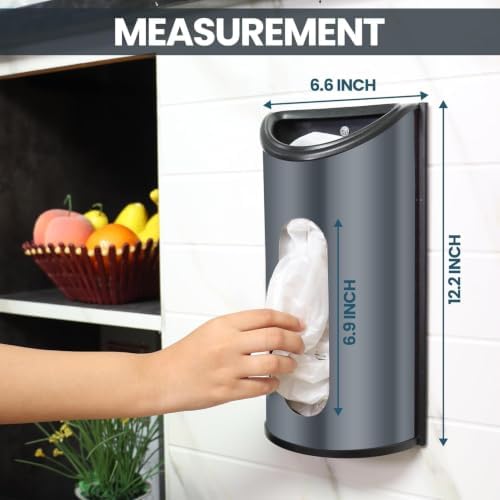 Utopia Kitchen Wall-Mounted Stainless Steel Grocery Bag Holder, Grey - Image 2