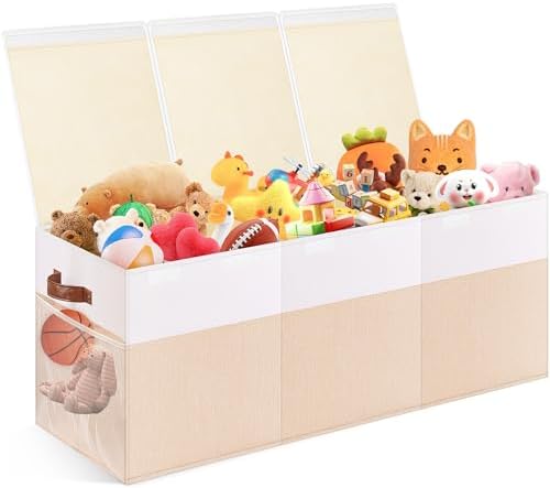 Extra Large Toy Storage Box with Lid, Collapsible Toy Chest, 40"x14"x16" by Mabahoo