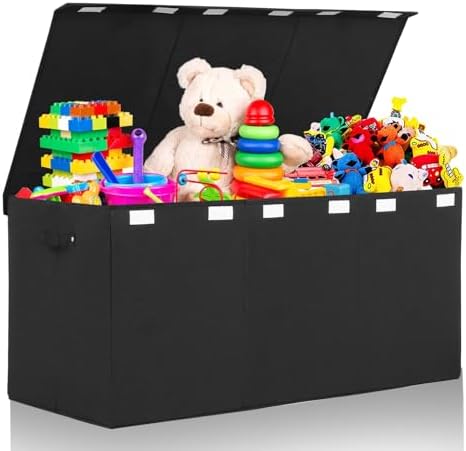 167L Large Toy Box Chest Storage with Lid, Collapsible Kids Toy Storage by popoly