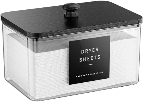 Dryer Sheet Holder with 6 Labels for Laundry Room Organization and Storage by galasily