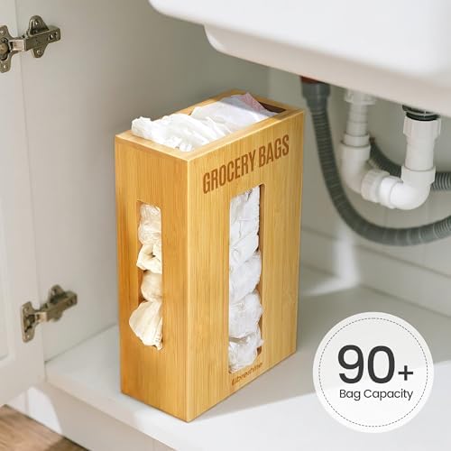 Libreshine Extra Large Bamboo Grocery Bag Holder for Plastic Bags - Image 3