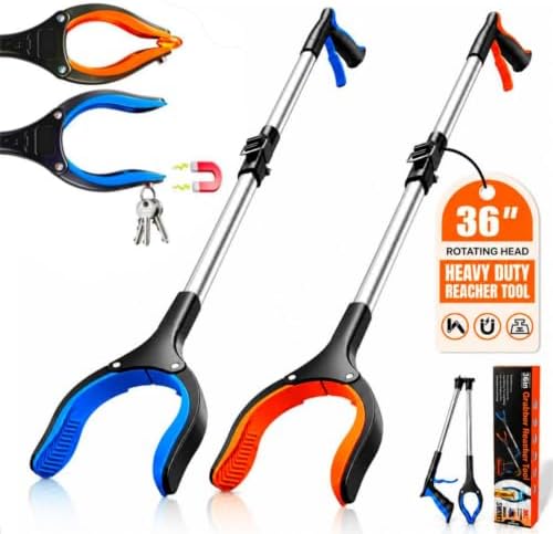 2-Pack 36" Grabber Reacher Tool, Long Easy Foldable Reaching Pickup Tool by Unknown