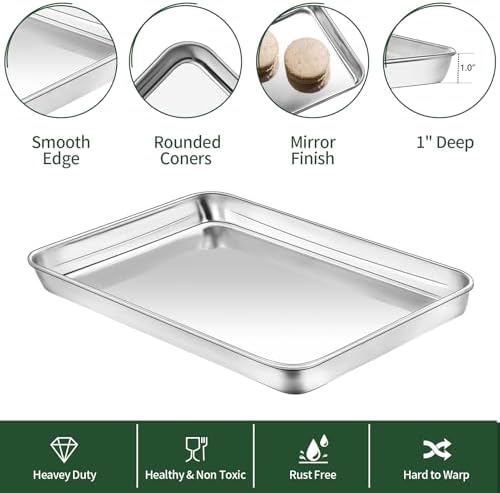 Large Stainless Steel Baking Sheet with Cooling Wire Rack Set, 18x12x1 Inch - Image 3