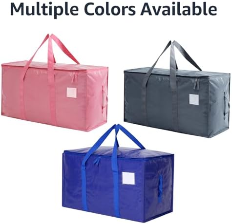 Moving Bags Heavy Duty Extra Large, Moving Boxes, Moving Supplies Essentials,Storage Bins with Lids, Plastic Packing Totes, Storage Bags for Clothes with Handles & Zippers(Grey, 6 Pack) - Image 2