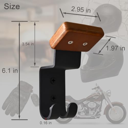 Motorcycle Helmet Rack, Heavy Duty Helmet Holder on Wall for Motorcycles Keys Gloves (4) - Image 5