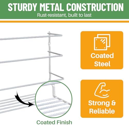 Evelots Kitchen Wrap & Food Bag Organizer Wall/Cabinet Mount, 2-Pack, White - Image 4