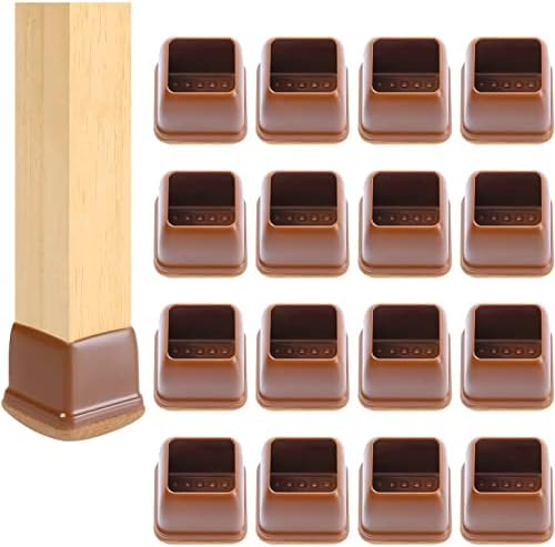 Ezprotekt 24Pcs Square Chair Leg Floor Protectors with Felt Brown by VisittheEzprotekt