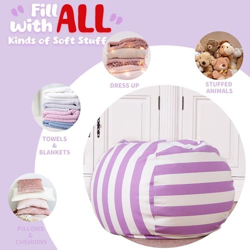 WEKAPO Stuffed Animal Storage Bean Bag Chair Cover for Kids - Image 4