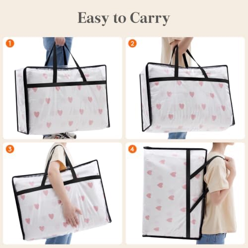 Lifewit 3 Pack Clear Blanket Storage Bags, 60L Plastic Comforter Storage Bag, Vinyl Foldable Moving Bags with Zipper, Clothes Storage Bags, Closet Organizers for Bedding, Duvet - Image 5