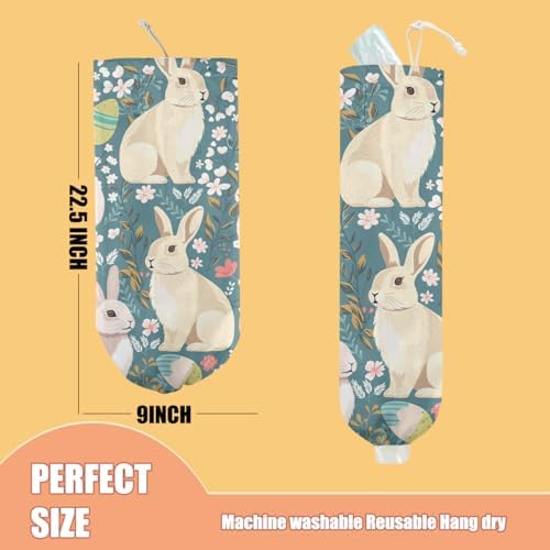 Rabbit Bunny Plastic Bag Holder, Bunny Gifts Wall Mount Grocery Bag Holder - Image 2