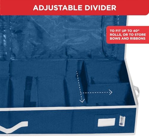 HOLDN’ STORAGE Premium Wrapping Paper Storage Container, Blue - Image 7
