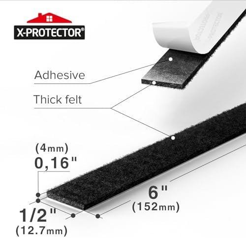 X-Protector Premium Felt Furniture Pads - 20 PCS 6 x 1/2" - Black - Image 3