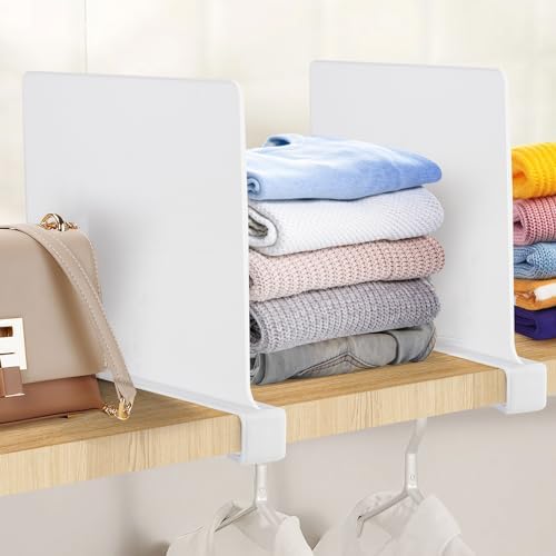 White Acrylic Shelf Dividers for Closets Organizer & Storage,12 Pack - Image 6