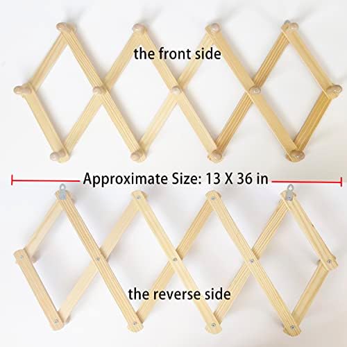 AMAPON Accordion Wall Hanger Expandable Coat Hat Rack13 Peg Hook 2 Pack - Image 4