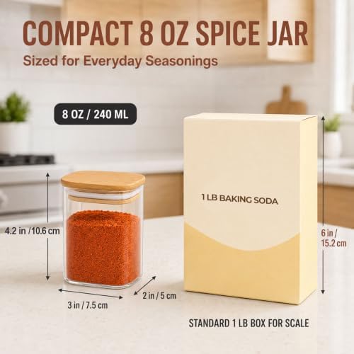 ComSaf Glass Spice Jars 8oz Set of 6, Seasoning Containers with 9 Labels - Image 5