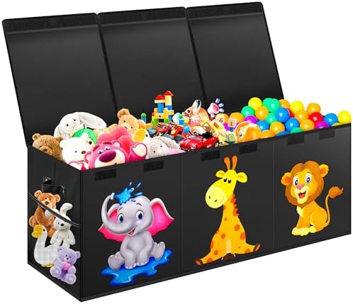 Extra Large Toy Box, Collapsible Storage Organizer with Lids, 40"x14"x16" by Mabahoo