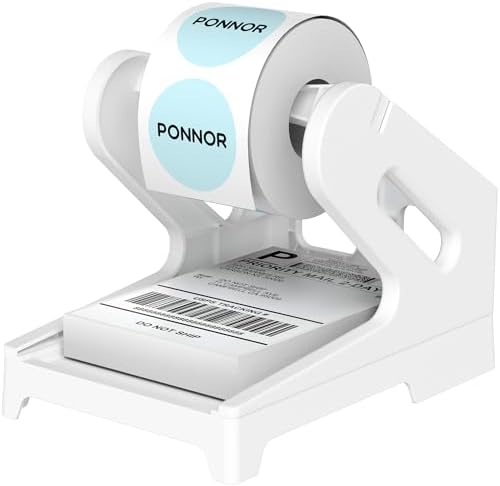 PONNOR Label Holder, Thermal Shipping Label Holder for Rolls and Fan-Fold Labels, Desktop Label Printer Accessory for Office, Home by PONNOROfficecategory