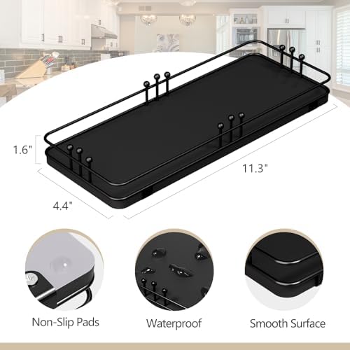 Bathroom Vanity Tray Countertop, Decor, 11.3"x 4.4" Black - Image 2