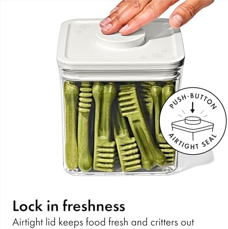 OXO Pet Food Storage POP Container with Scoop - 4.4 Qt/4.2 L, Whisker Gray - Image 2