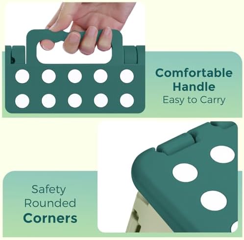 ACKO 13 Inch Folding Step Stool, Holds 300 lbs for Adults and Kids, Green - Image 6